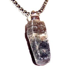 Bicolor Sapphire on Sterling Silver Bail with Free 24" Round Box Chain! G5B